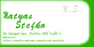 matyas stefko business card